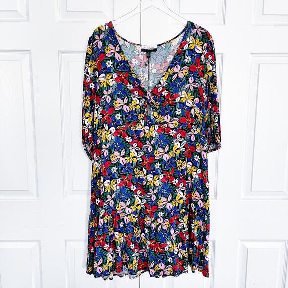 Eloquii Elements Knot Front Floral Dress - Picture 2 of 9